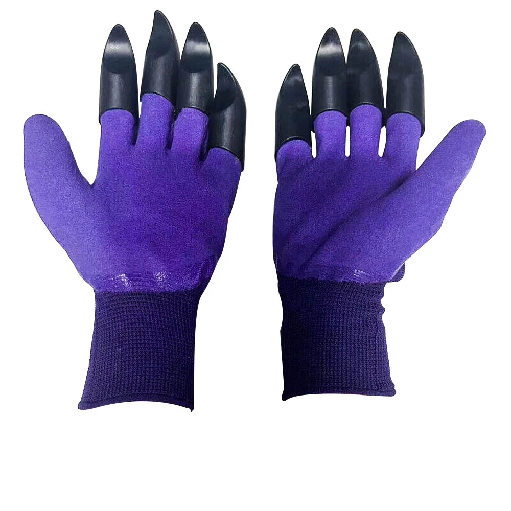 Garden Gloves with Claws Claw Gardening Gloves for Digging,Planting, Weeding, Seeding Waterproof for Men and Women, Purple