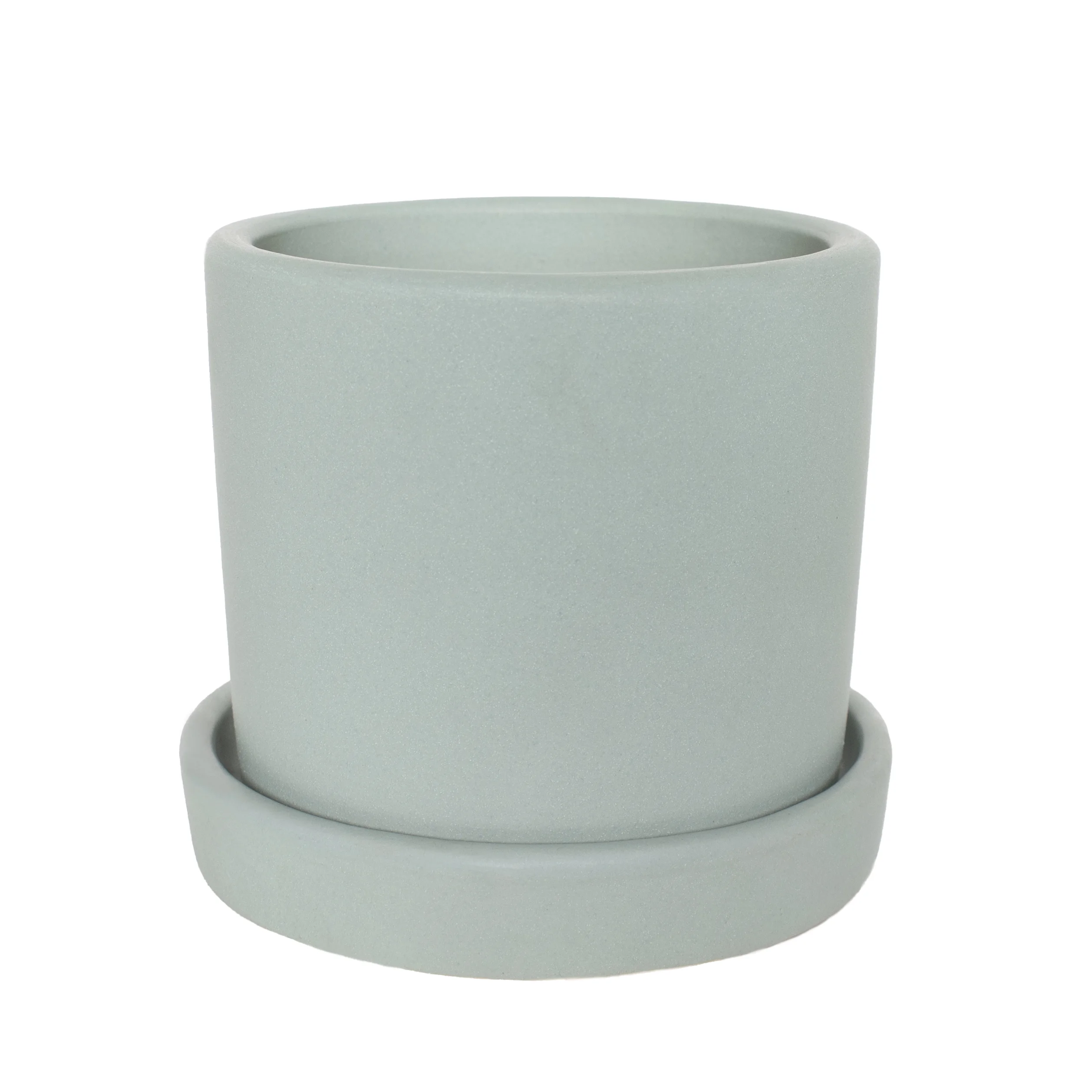 5 In. Hyde Semi Matte Mint Container with Saucer - 1 Piece