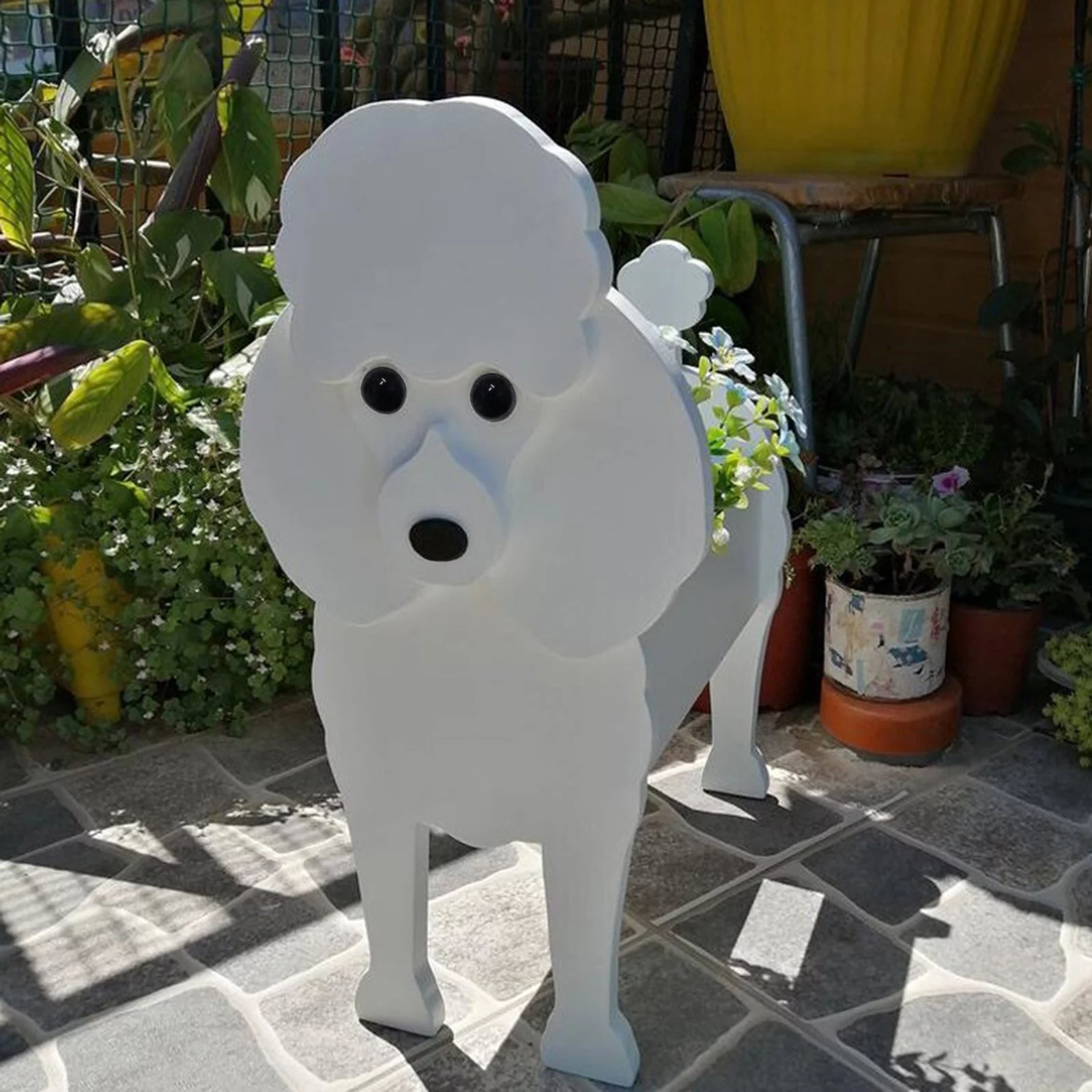 SIfdSeng 1pcs Garden Flower Pot Dog Poodle Chihuahua Animal Planters Flower Pot Dog Planter Storage Containers Dog Planters Garden Pet Dog Storage Pots Decorative Ornaments Animal Shaped 942