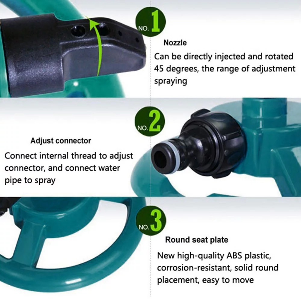 YDNGF Small Three-Prong Rotating Sprinkler Sprinkler Rotation Garden Automatic Sprinklers 360° Water Sprinkler Irrigation Patio & Garden