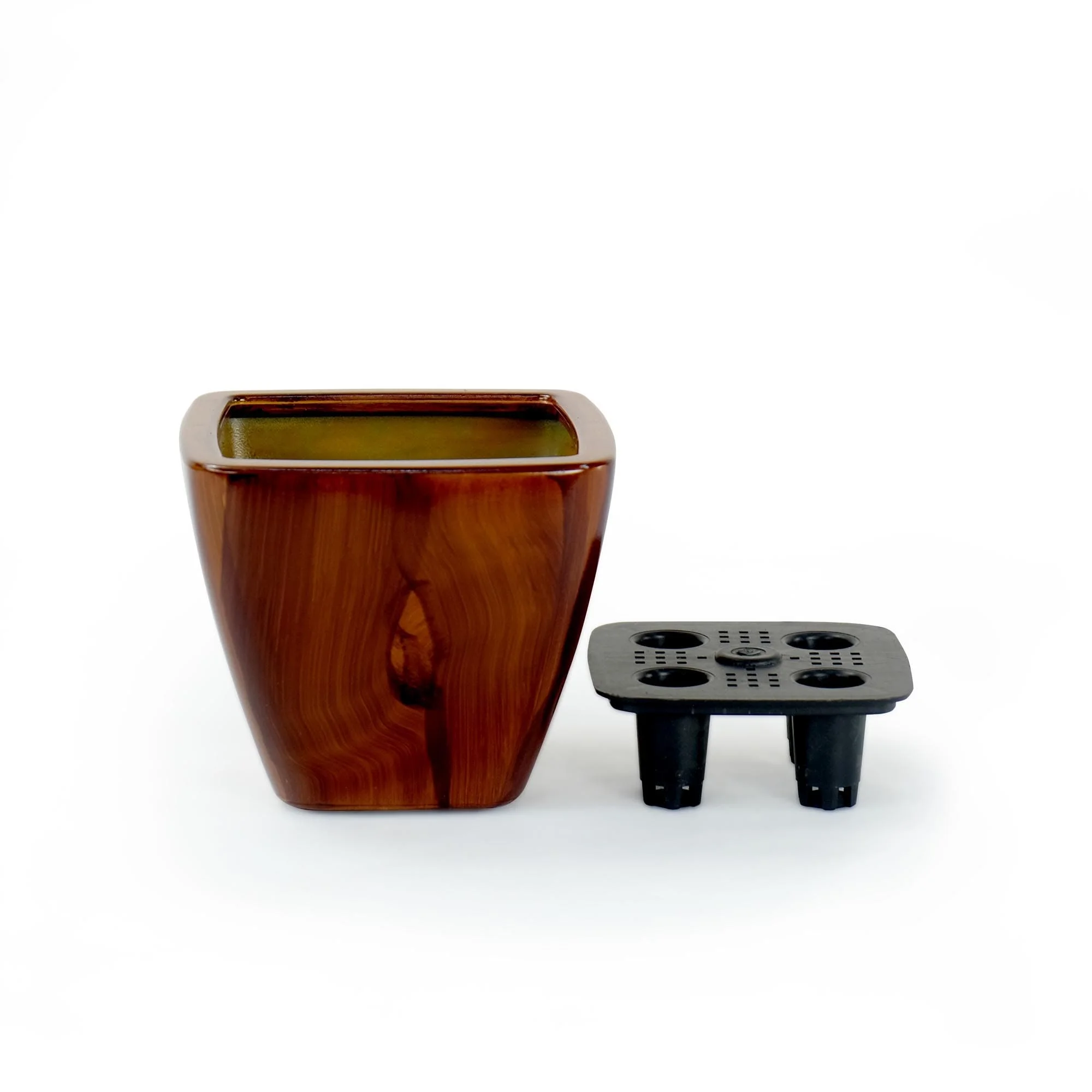 2-Pack Smart Self-watering Square Cone Planter Pot Dark Brown
