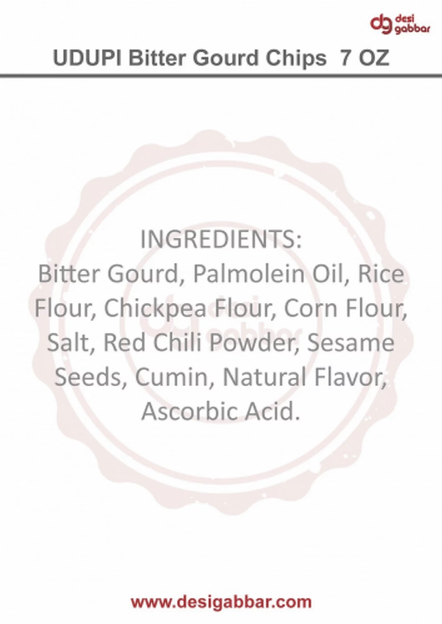 UDUPI Bitter Gourd Chips - 7oz (200 Gms)
