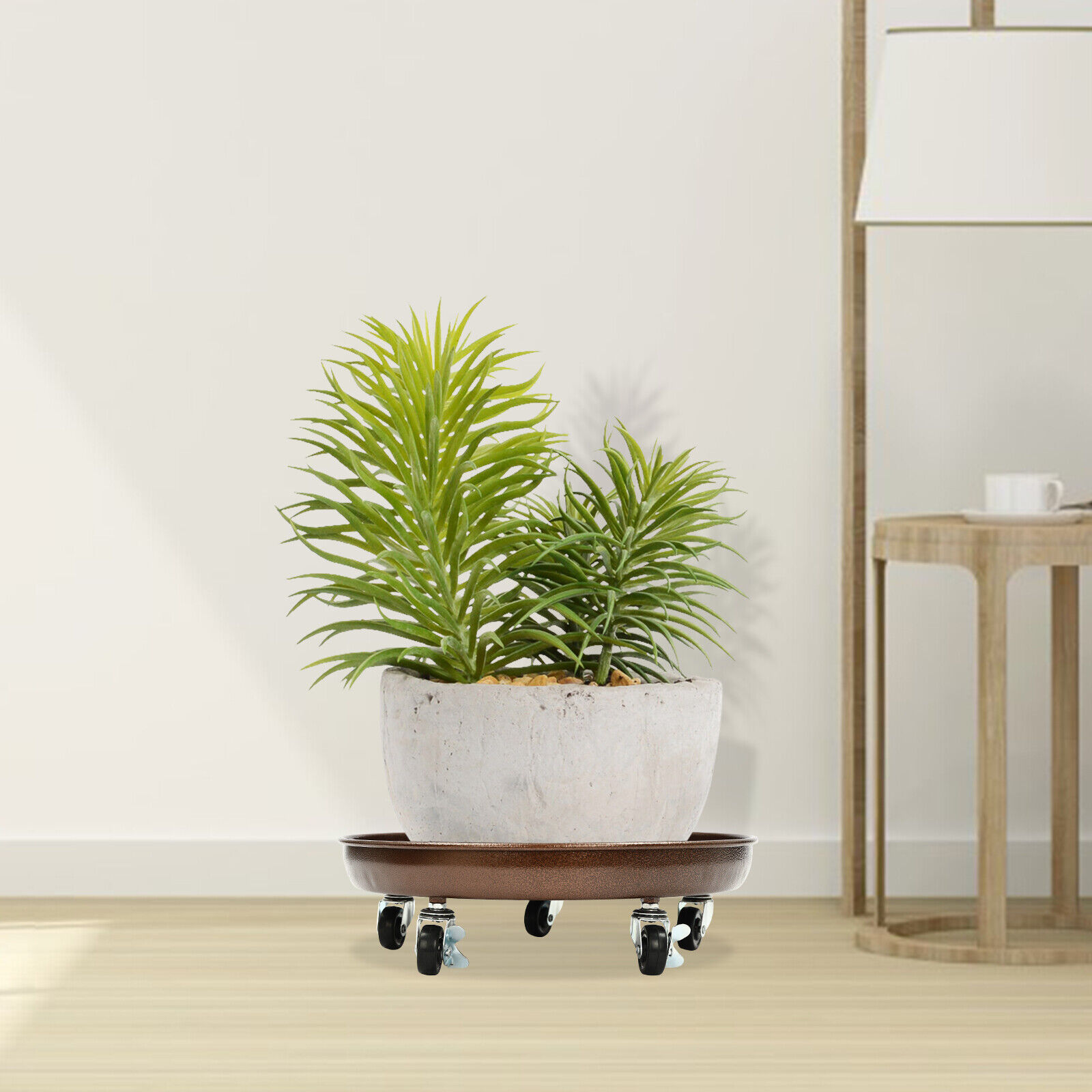 2 x Plant Stand Flowerpot Pot Trolley with Wheels Movable Flexible Plant Saucer +10* Universal Wheels