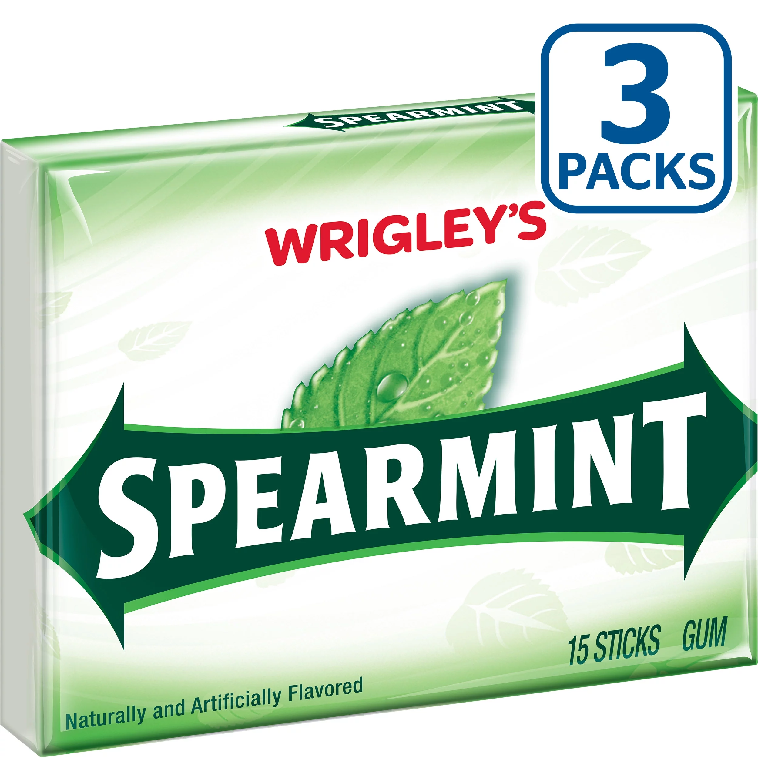 Wrigley's Spearmint Chewing Gum Bulk Pack - 15 Stick Pack (Pack of 3)