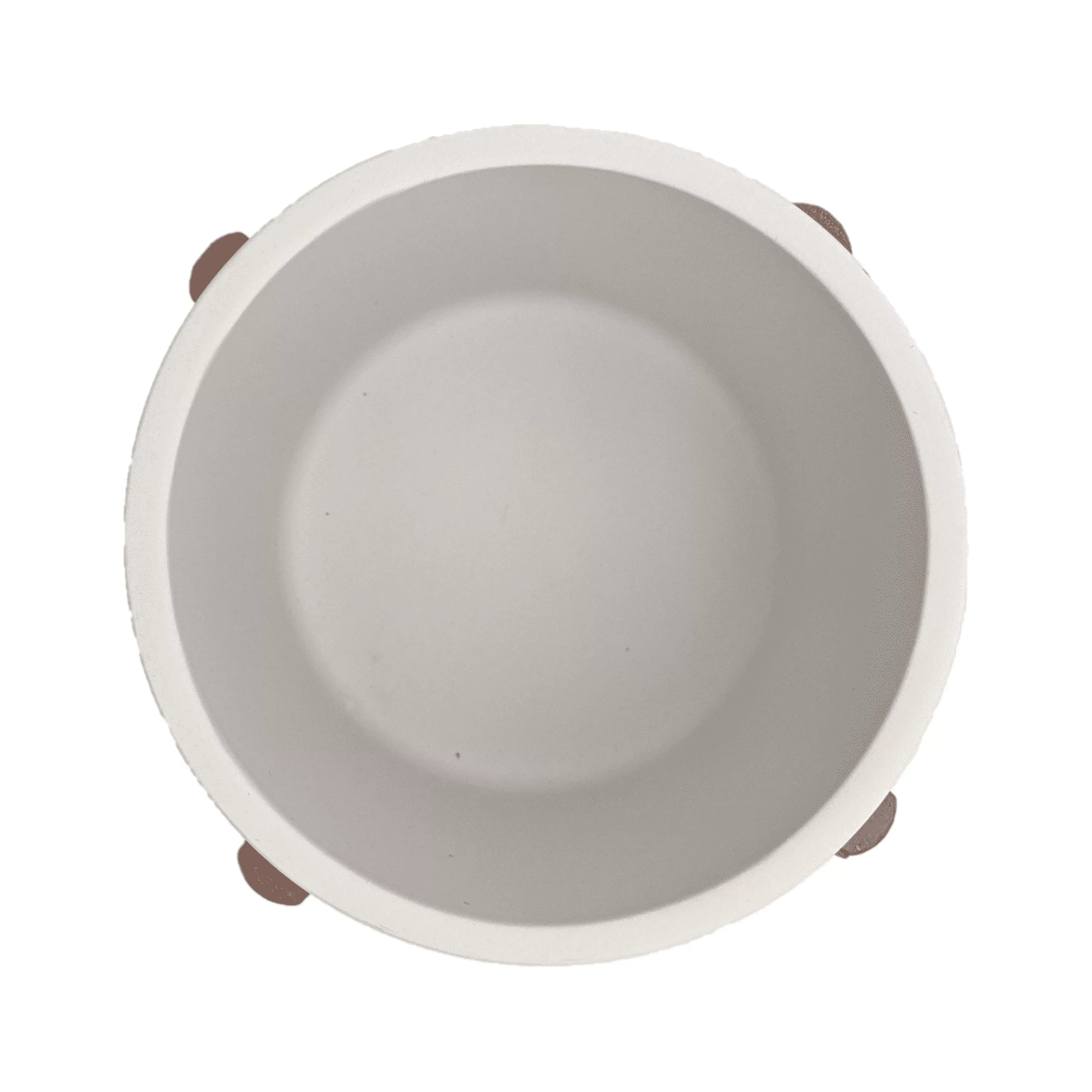 Mainstays  White Ceramic Pot with Wood Stand, 4.25