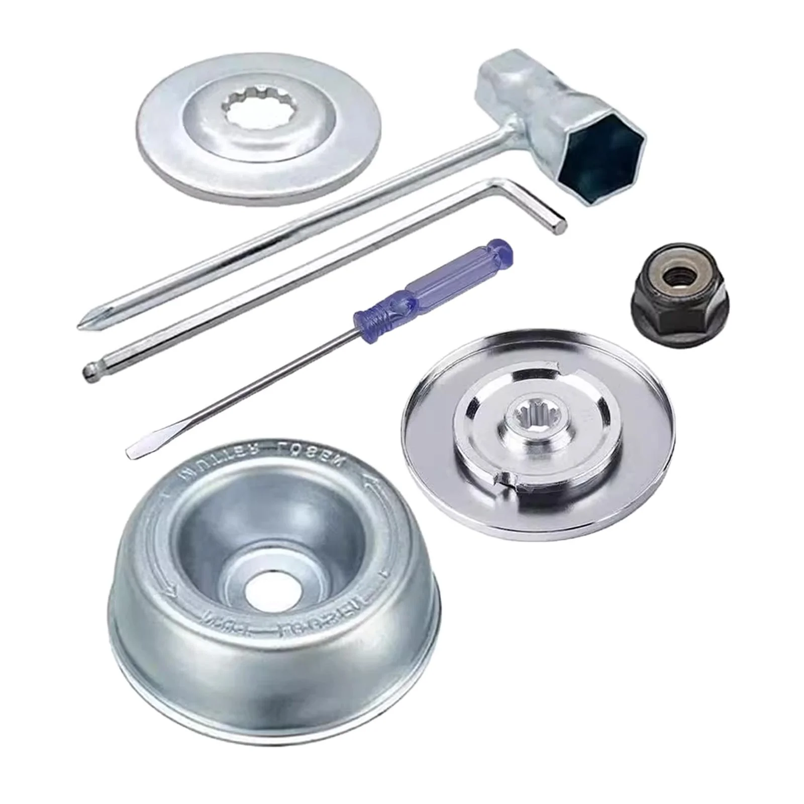 Stainless Steel Brush Cutter Accessories Set Blade Adapter Mount Plates Thrust Washer Kits Practical for String Trimmer Brush Cutter