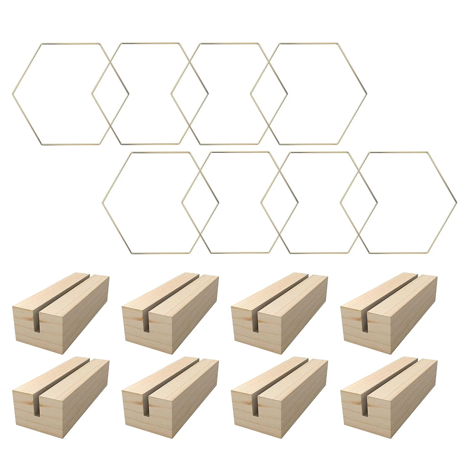 GUOOL 16Pcs Floral Hoop Macrame Hoop Set Centerpiece Wooden Stand Craft Hoop s Wreath s Pack for Party House Adults Couples