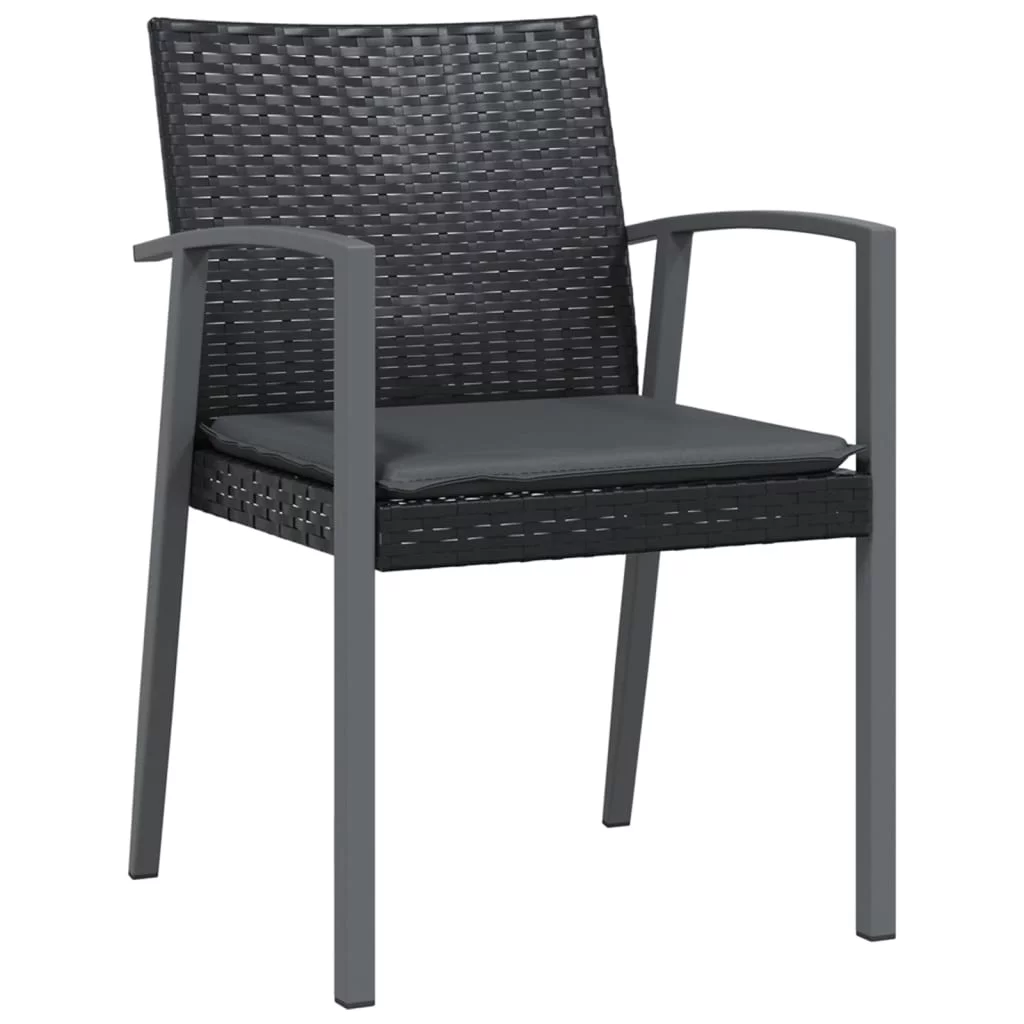 Anself 5 Piece Patio Dining Set with Cushions Poly Rattan and Steel