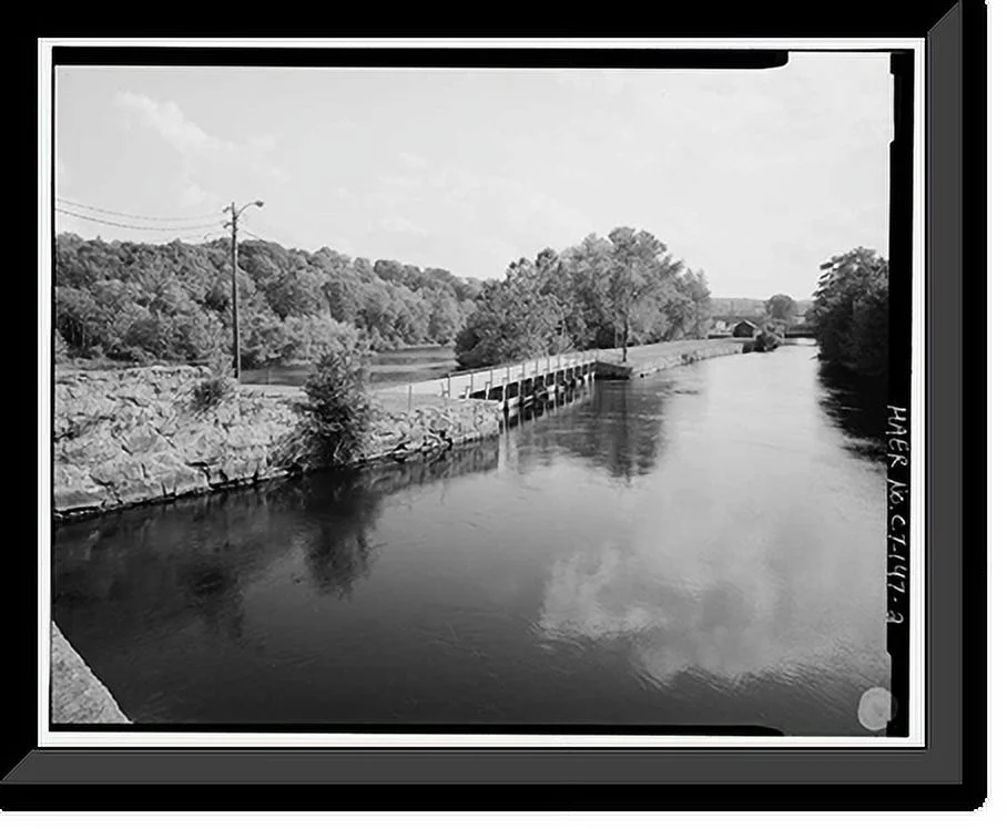 Historic Framed Print, Norwich Water Power Company, West bank of Shetucket River beginning opposite Se, Norwich, New London County, CT - 2, 17-7/8