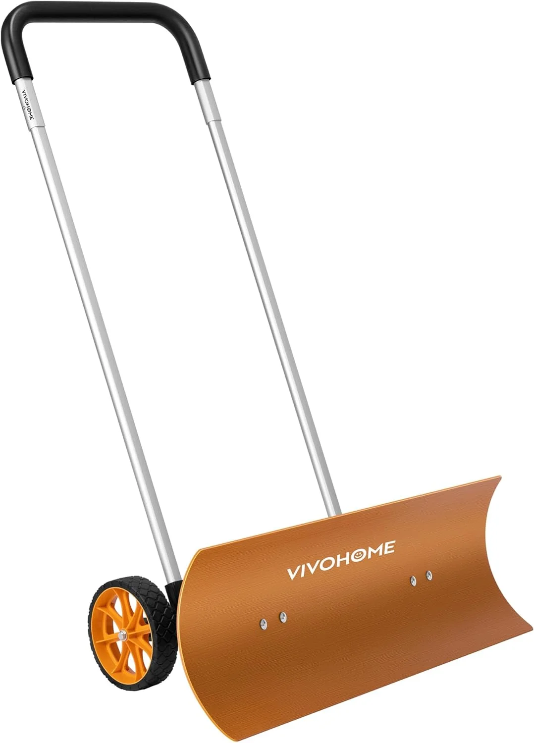 SPECSTAR 37 in Aluminum Snow Shovel Pusher with Wheels, Bi-Direction Heavy Duty Metal Snow Removal Tool