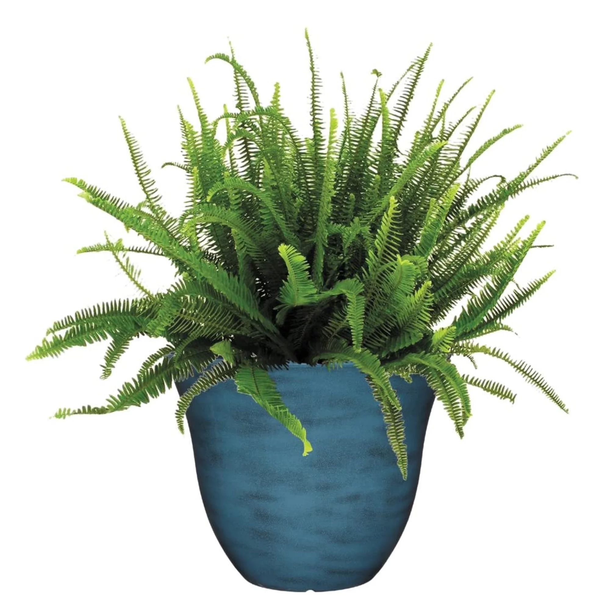 Classic Home and Garden Indoor/Outdoor Round Honeysuckle Resin Flower Pot Planter, Blue Jean, 15