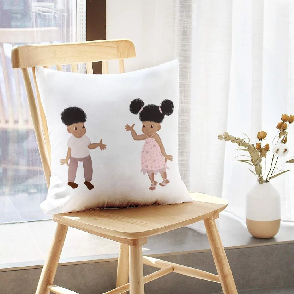 LALILO Throw Pillow Covers Afro American Baby Boy Girl Talking Cushion Cover 18