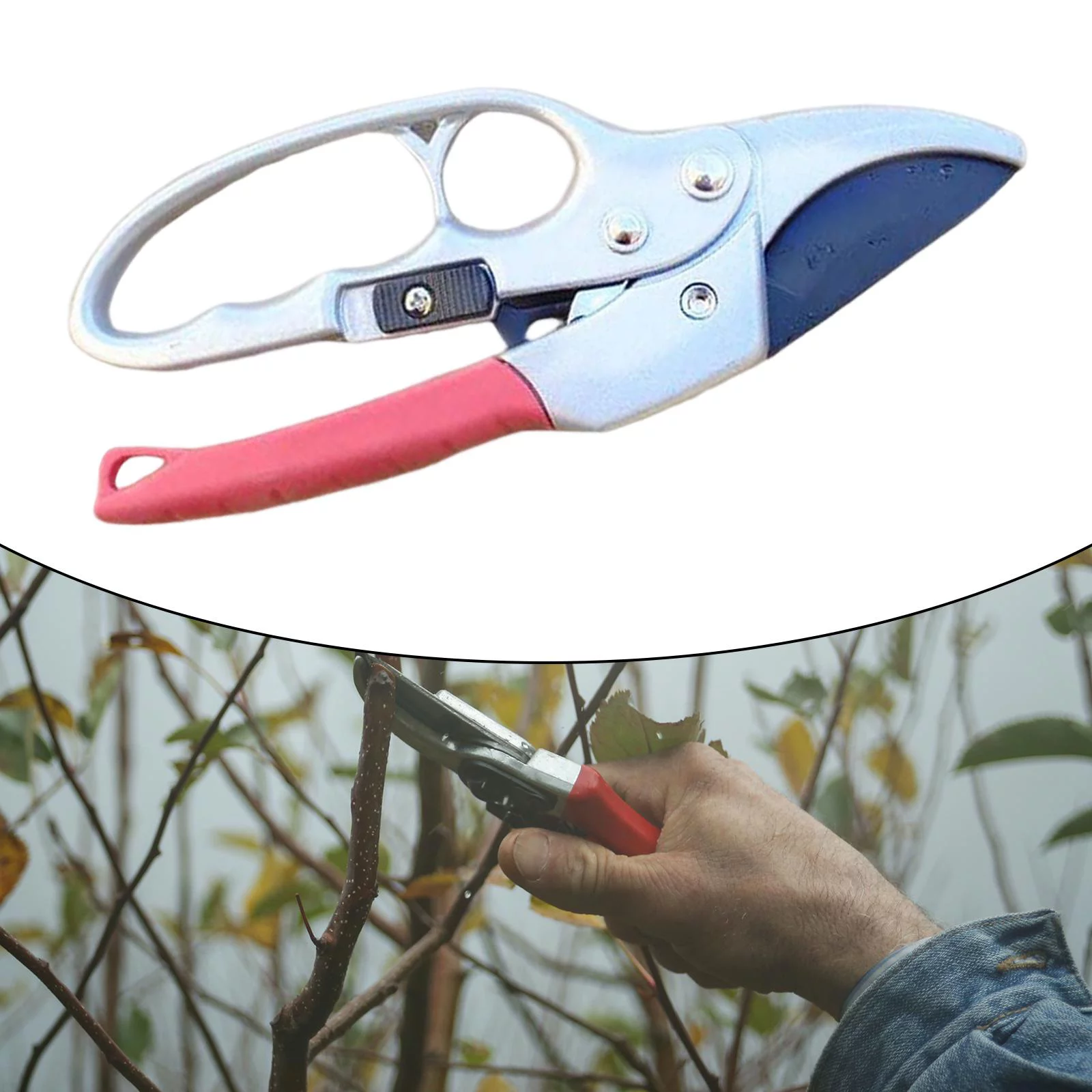 Branch pruners Gardening Equipment Stainless Steel Pruning Tool Multipurpose Gardening Scissors Pruning Shear for Park Orchard Garden Home Red Argent