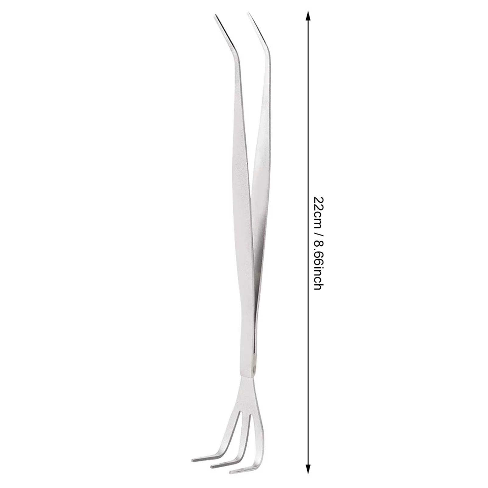 Aigend Herramienta agrícola: rastrillo de raíces de Acero Inoxidable 2 en 1, Pinzas para bonsái, Herramienta de Cultivo de Suelo con Mango ergonómico