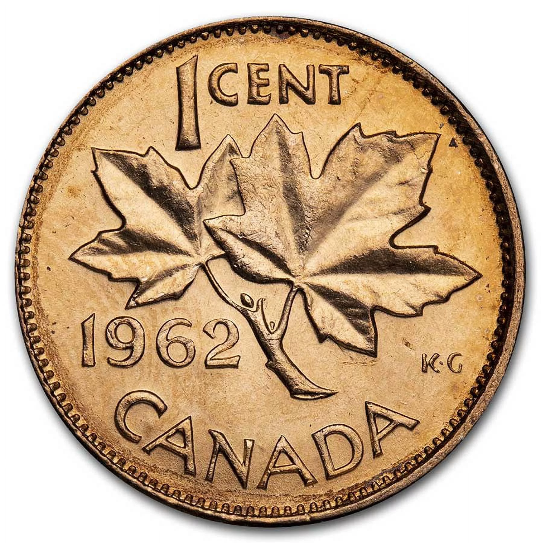 1962 Canada 50-Coin Roll Copper Cents BU (Red)