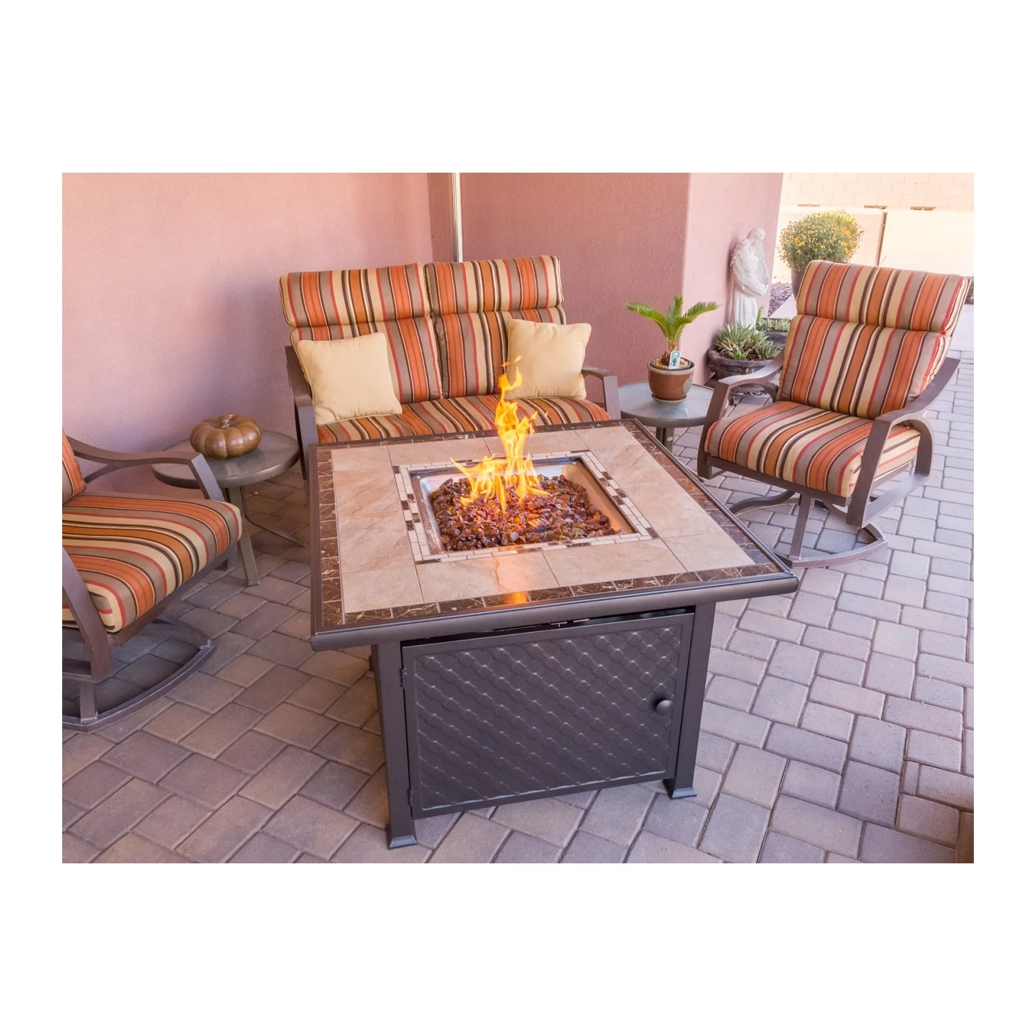 Hiland AZ Patio Heaters Square File Top Fire Pit