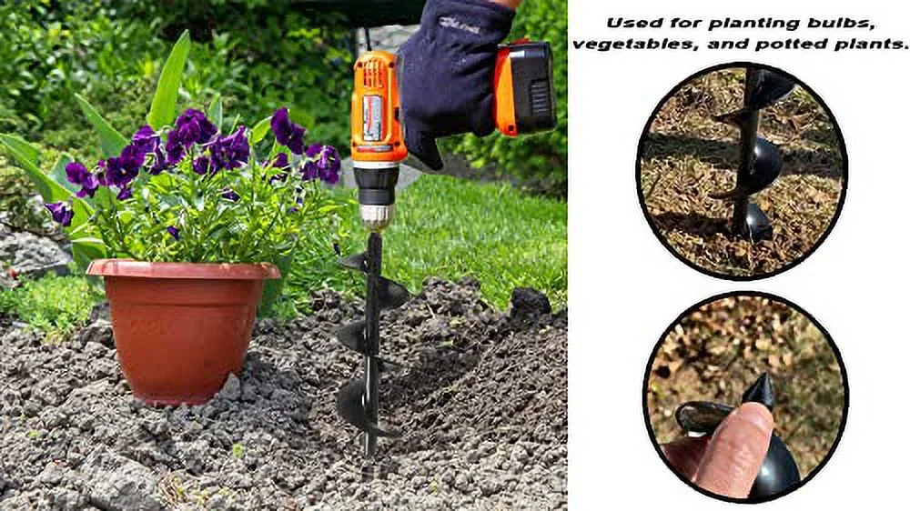 Auger 12Inch One Pack, Garden Plant Flower Bulb Auger For Planting Bulb Seedlings