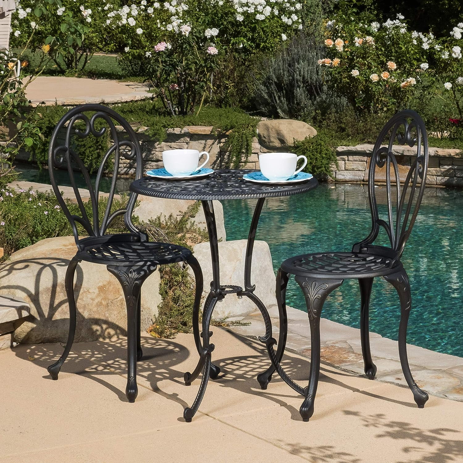 Andover Outdoor 3Pc Copper Cast Aluminum Bistro Set