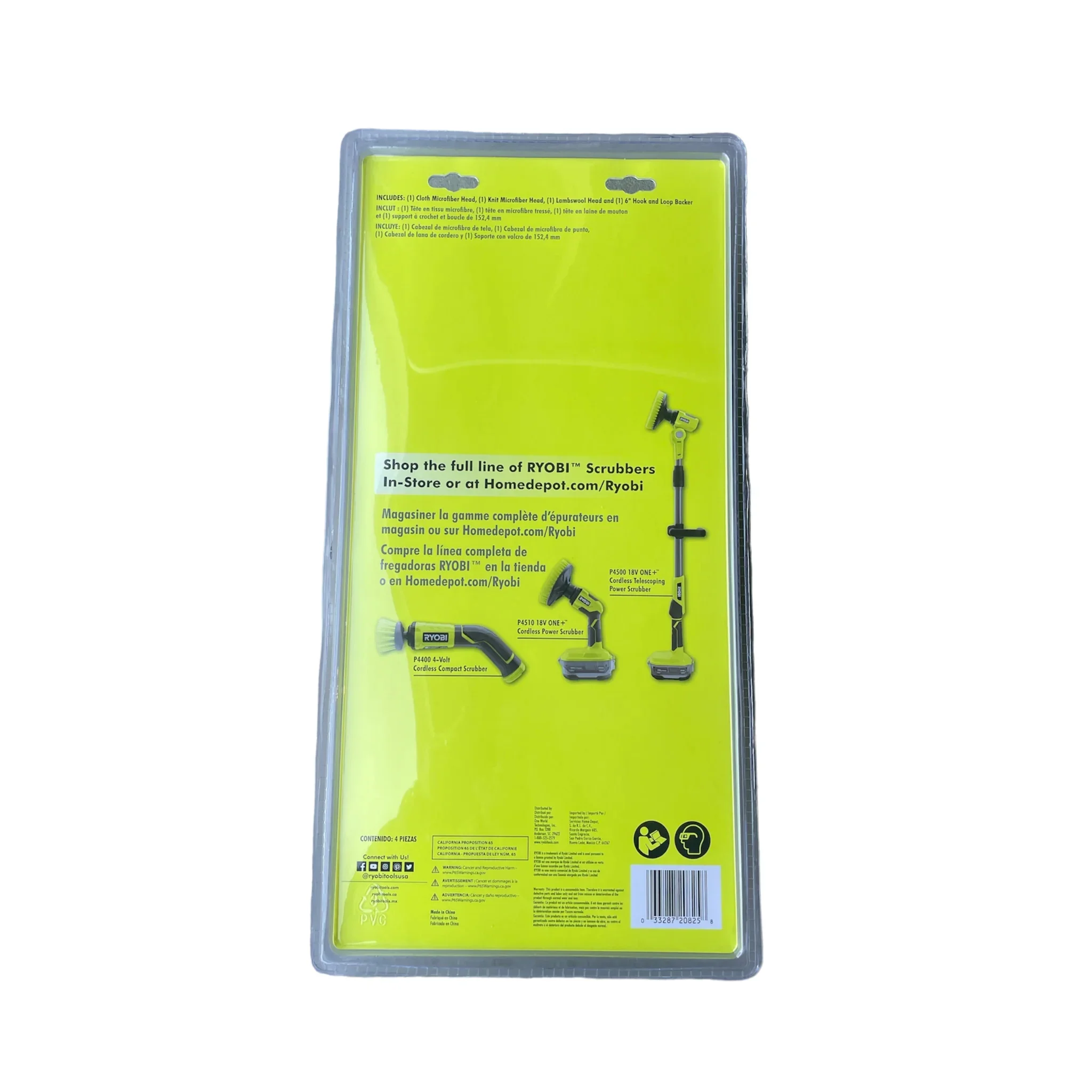 6 in. 4-Piece Microfiber Cleaning Kit for RYOBI P4400, P4500 and P4510 Scrubber Tools