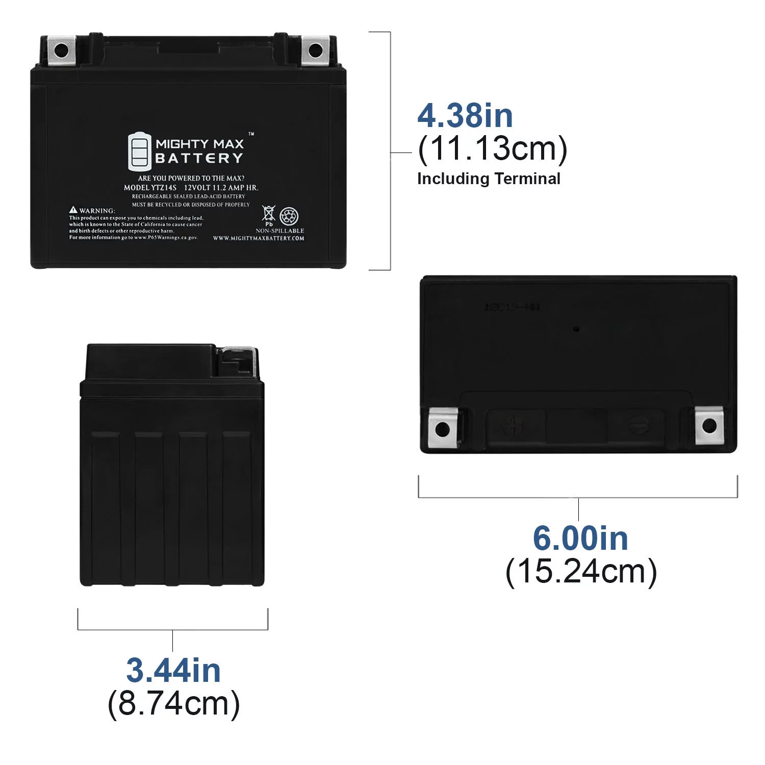 YTZ14S 12V 11.2AH Replacement Battery compatible with Honda ATV Mower - 6 Pack