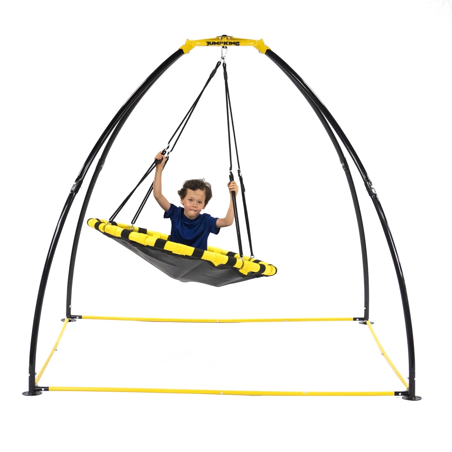 JumpKing Backyard UFO 360 and Front to Back Motion Swing Frame with Round Foam Covered Seat