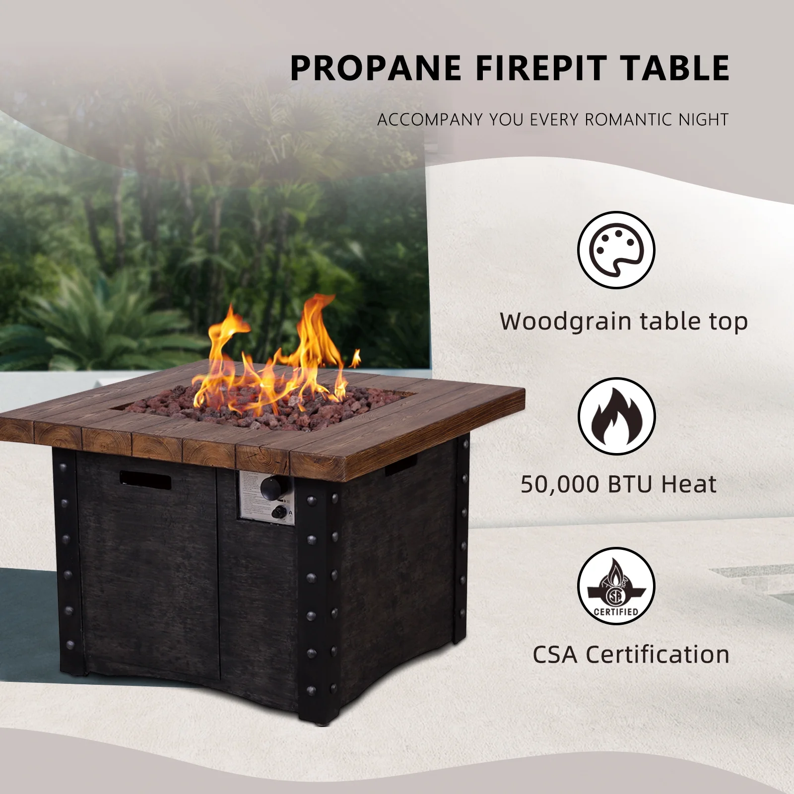 Firepits All TerraFab Internal Gas Tank For Outdoor Use Round