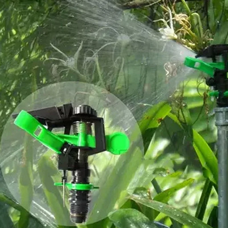 5 Pcs ABS Impact Sprinkler Head Adjustable 0-360 Degree 34Ft-60Ft Spray Distance