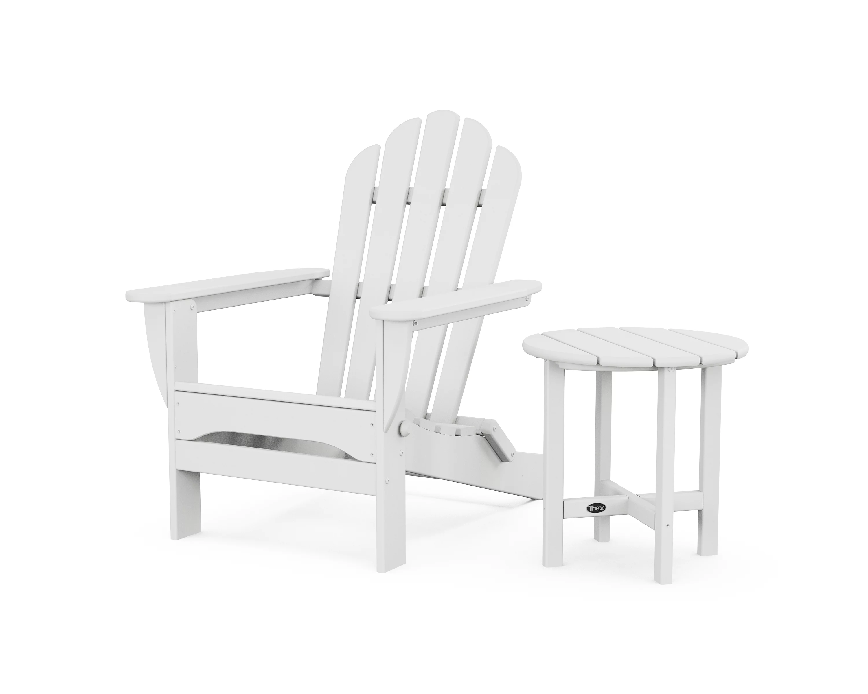 Trex® Outdoor Furniture™ Monterey Bay Folding Adirondack Chair with Side Table in Classic White