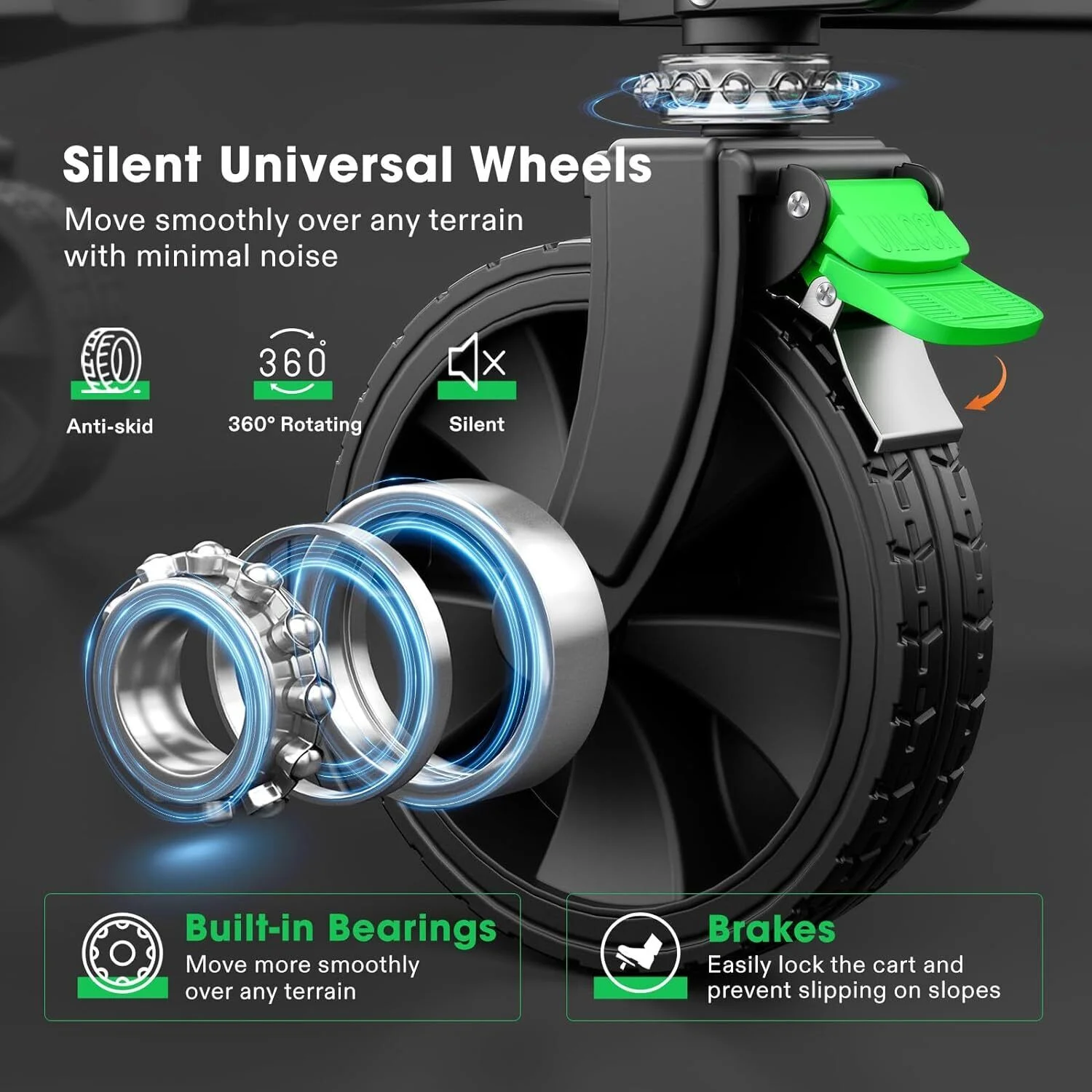 Garden Carts Heavy-Duty Yard Dump Wagon Cart Steel Lawn Utility Cart 220LB/80KG