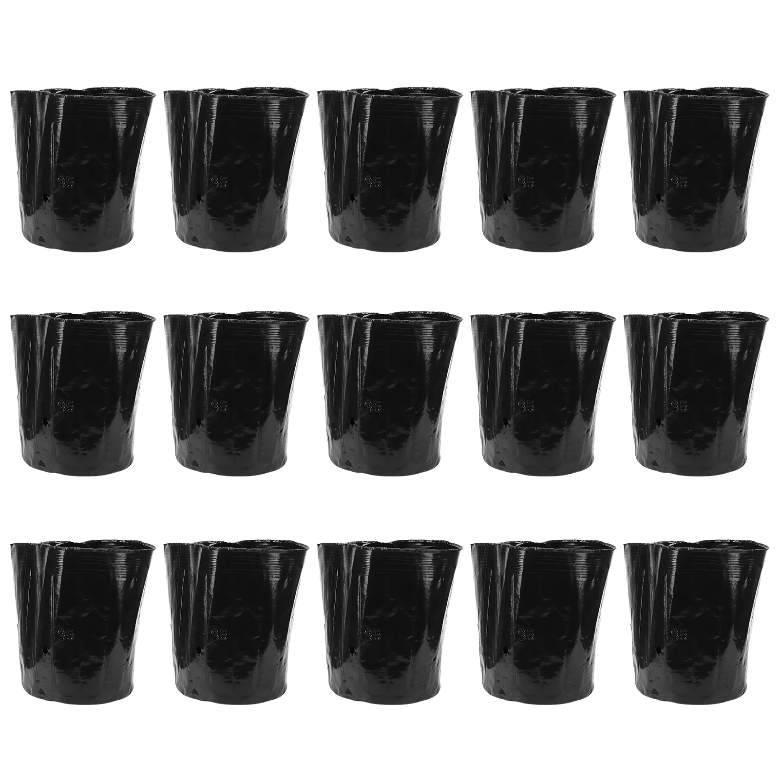 Nimomo 15Pcs Plastic Nursery Bag Durable Plant Grow Bag Thickened Black Plastic Nursery Bag for Plants Fruit Flower Grow Bags Seedling Pot