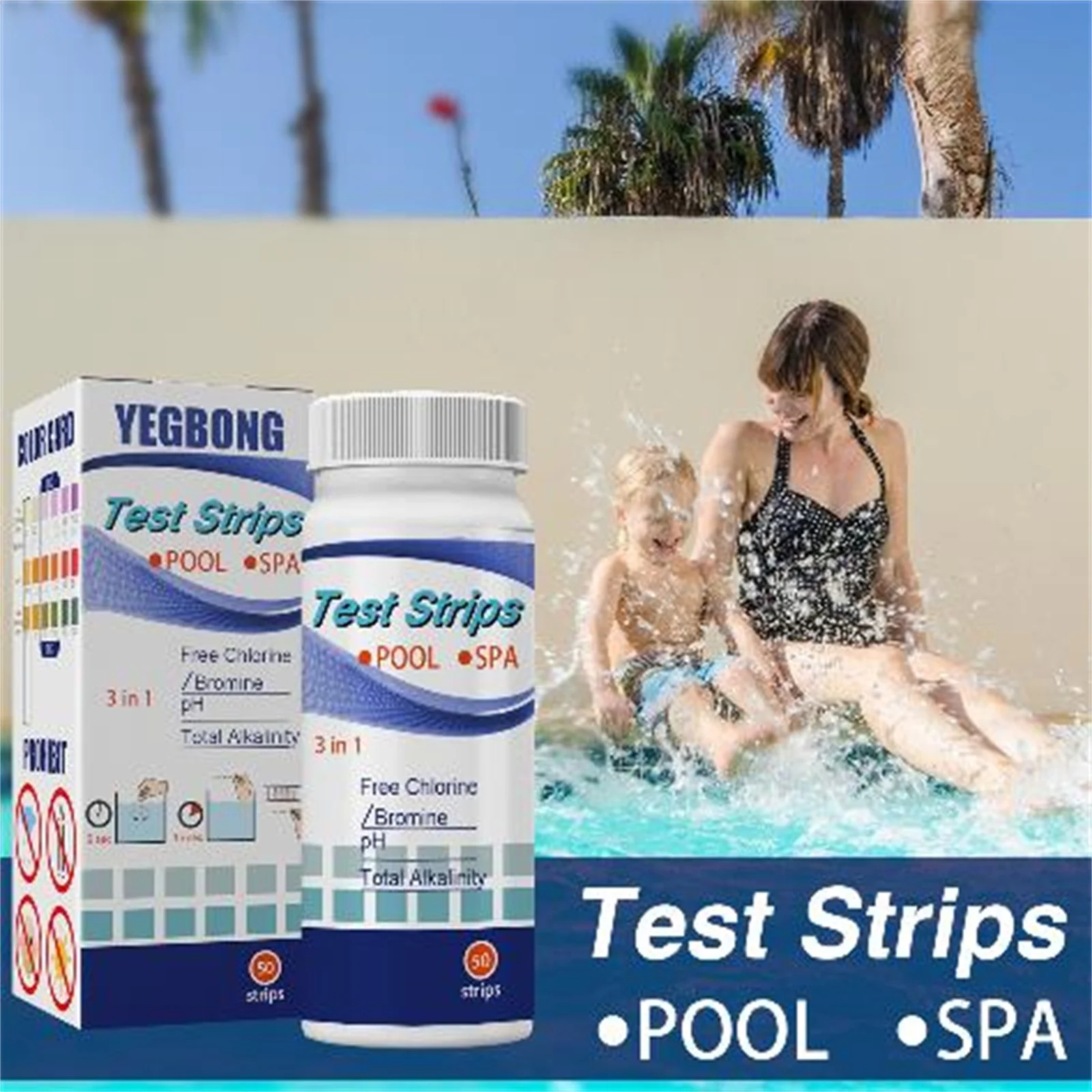YHAIOGS Pool Water Quality Three In One Test Paper total Alkalinity Hardness Water Test Strip