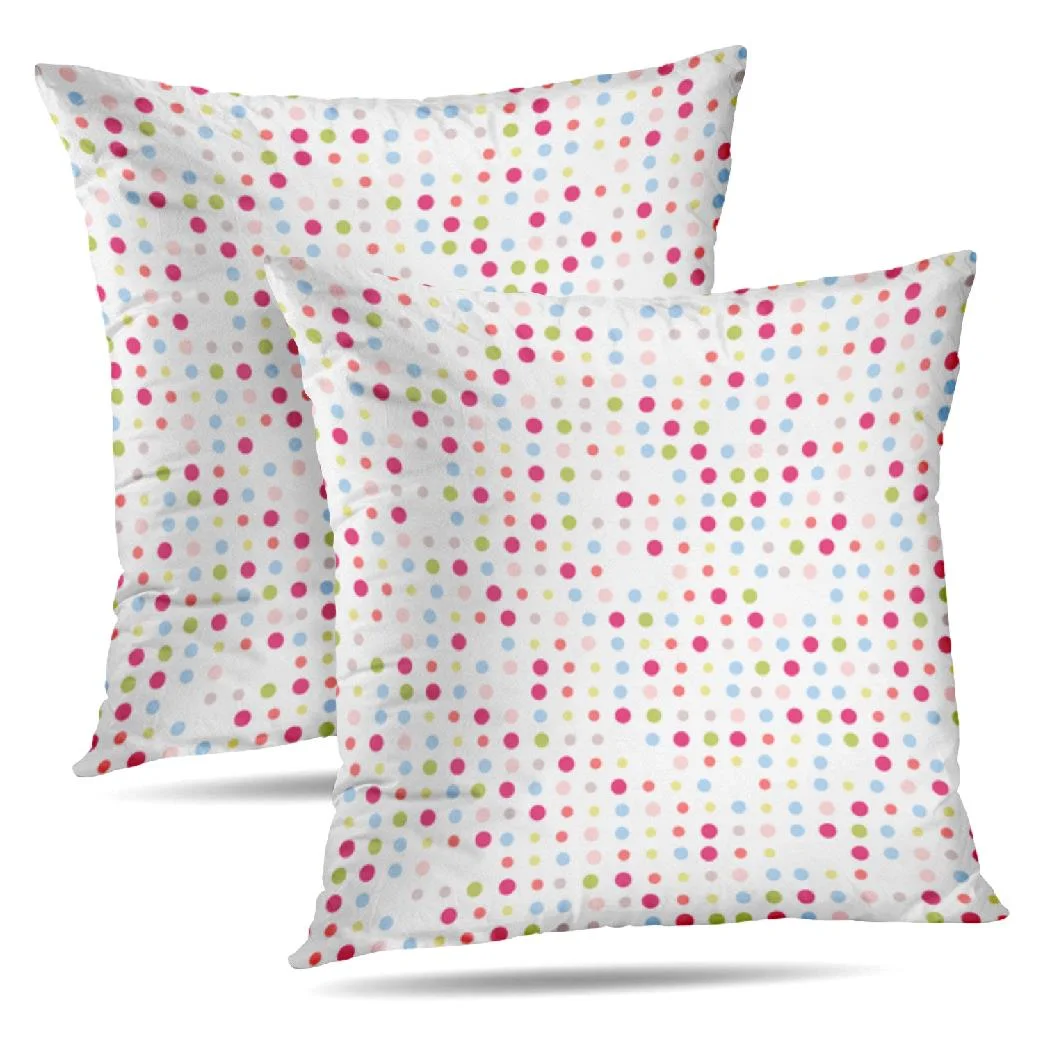 LALILO Throw Pillow Covers Yellow Cute Polka Dot Colorful White Cushion Cover 18