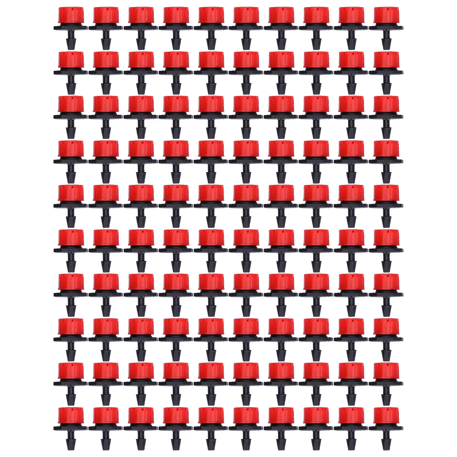 Drip Irrigation Emitter 100Pcs 8 Hole Drip Irrigation Emitter Adjustable Drip Irrigation Sprinkler for Garden Greenhouse Courtyard Red