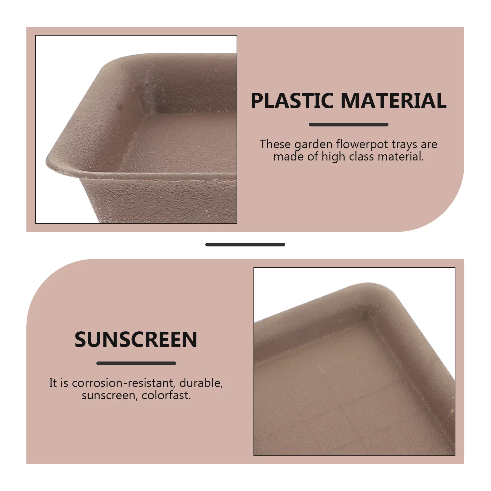 10Pcs Plastic Flowerpot Trays Rectangular Gardening Pot Trays Flowerpot Plates