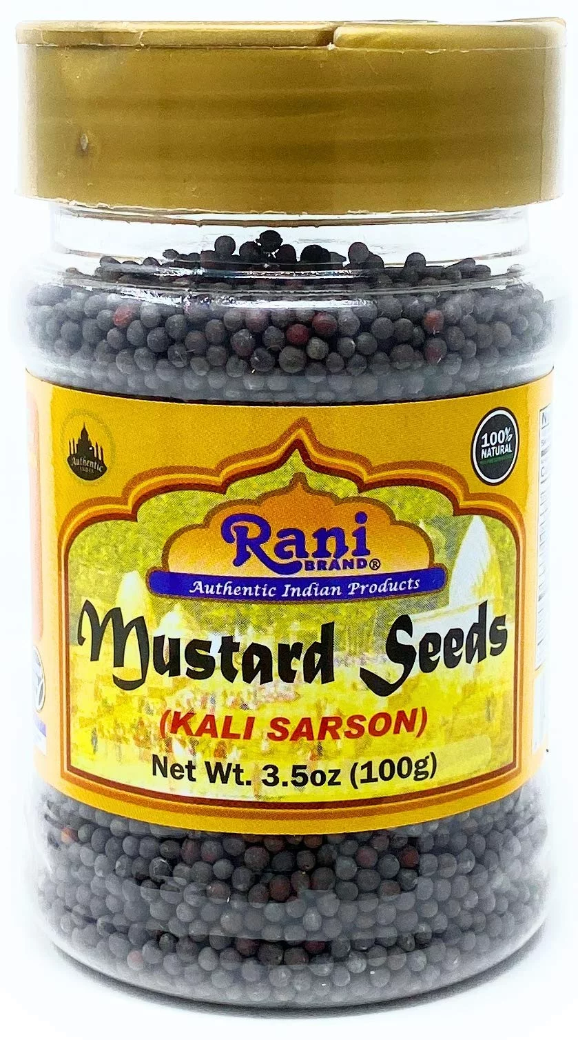 Rani Black Mustard Seeds Whole Spice (Kali Rai) 3.5oz (100g) PET Jar ~ All Natural | Gluten Friendly | NON-GMO | Vegan | Indian Origin