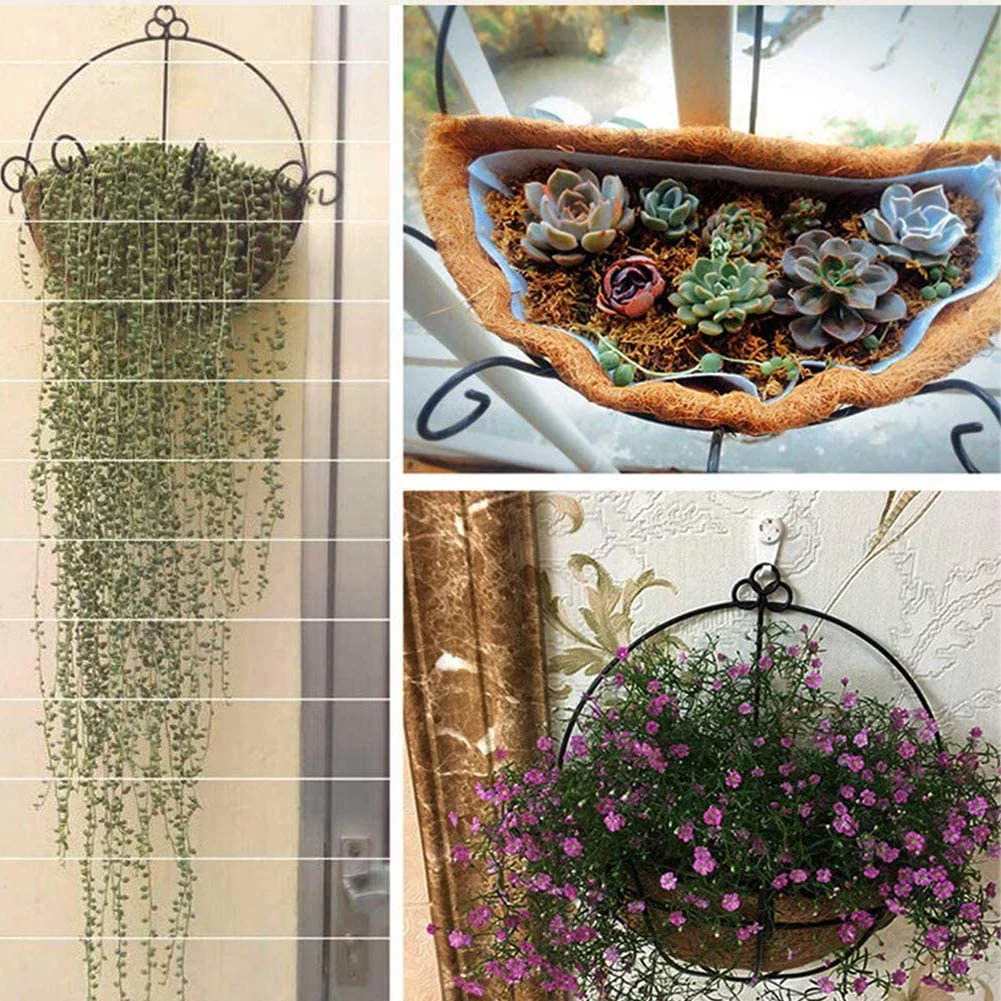 Coco Liner 14 inch for Planters, 2PCS Half Round Replacement Plant Basket Liners Coco Fiber Liner for Hanging Basket Wall Flower Basket, Half Circle Wall Planter