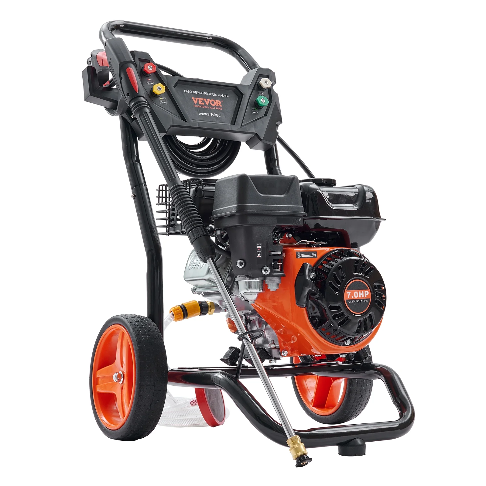 SKYSHALO Gas Pressure Washer Gas Powered Washer 3400 PSI 2.6 GPM 210cc 5 Nozzles
