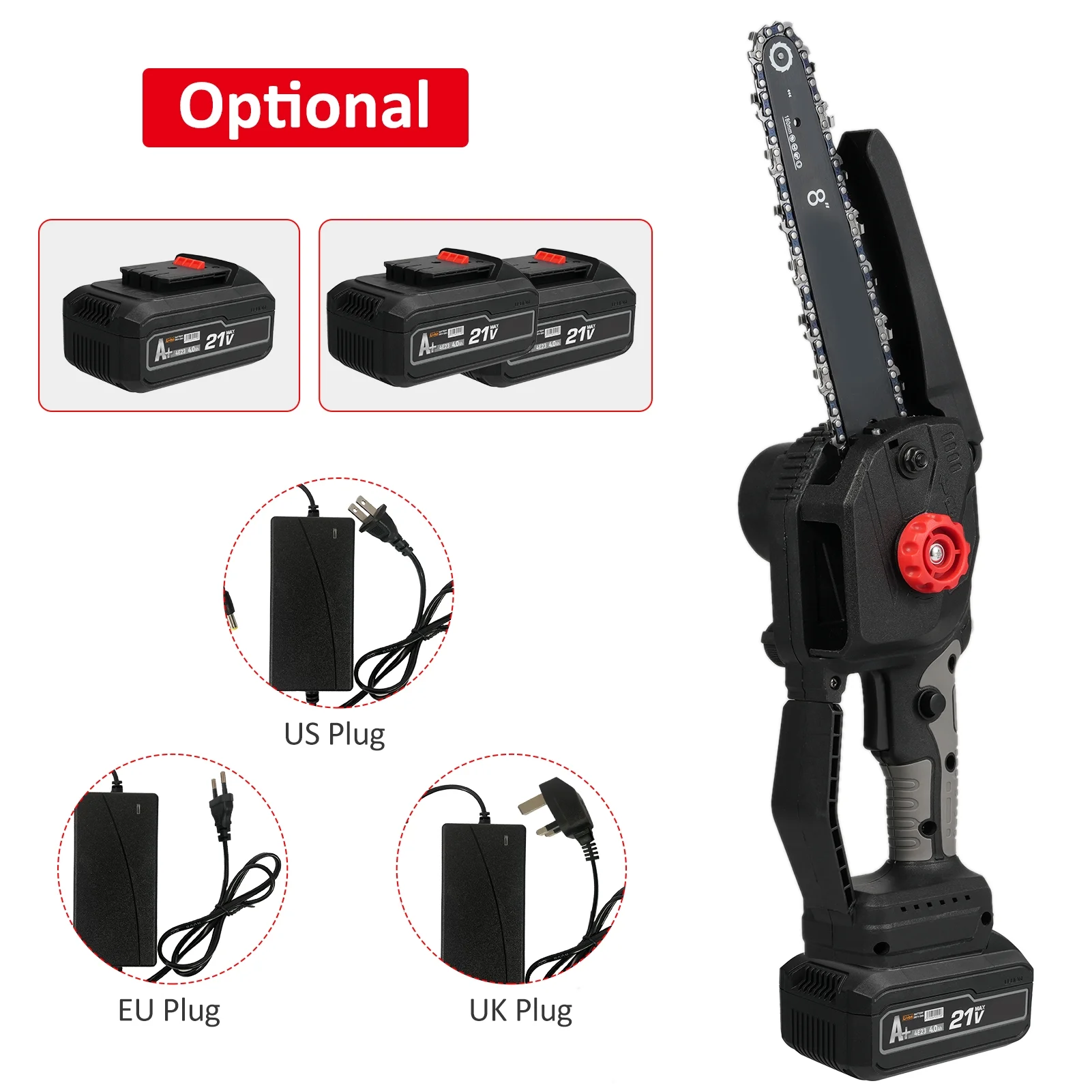 OWSOO Electric chain saw,Chainsaw Battery Powered Battery Powered 398TV Chainsaw 8-INCH Power Battery Splash Wood Battery Wood Power Chainsaw Battery chain saw Chainsaw dless Chainsaw 8-IN