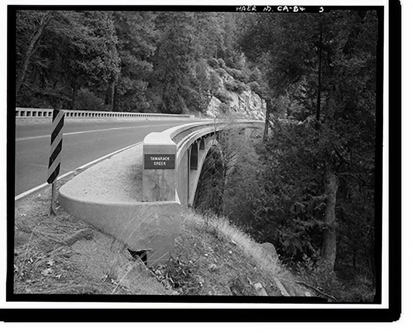 Historic Framed Print, Tamarack Creek Bridge, Spanning Tamarack Creek on New Big Oak Flat Road, Yosemite Village, Mariposa County, CA - 3, 17-7/8