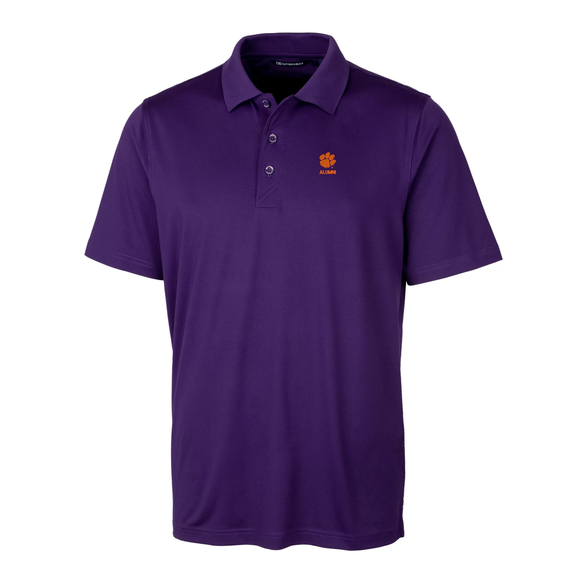 Men's Cutter & Buck  Purple Clemson Tigers Alumni Logo Forge Stretch DryTec Polo