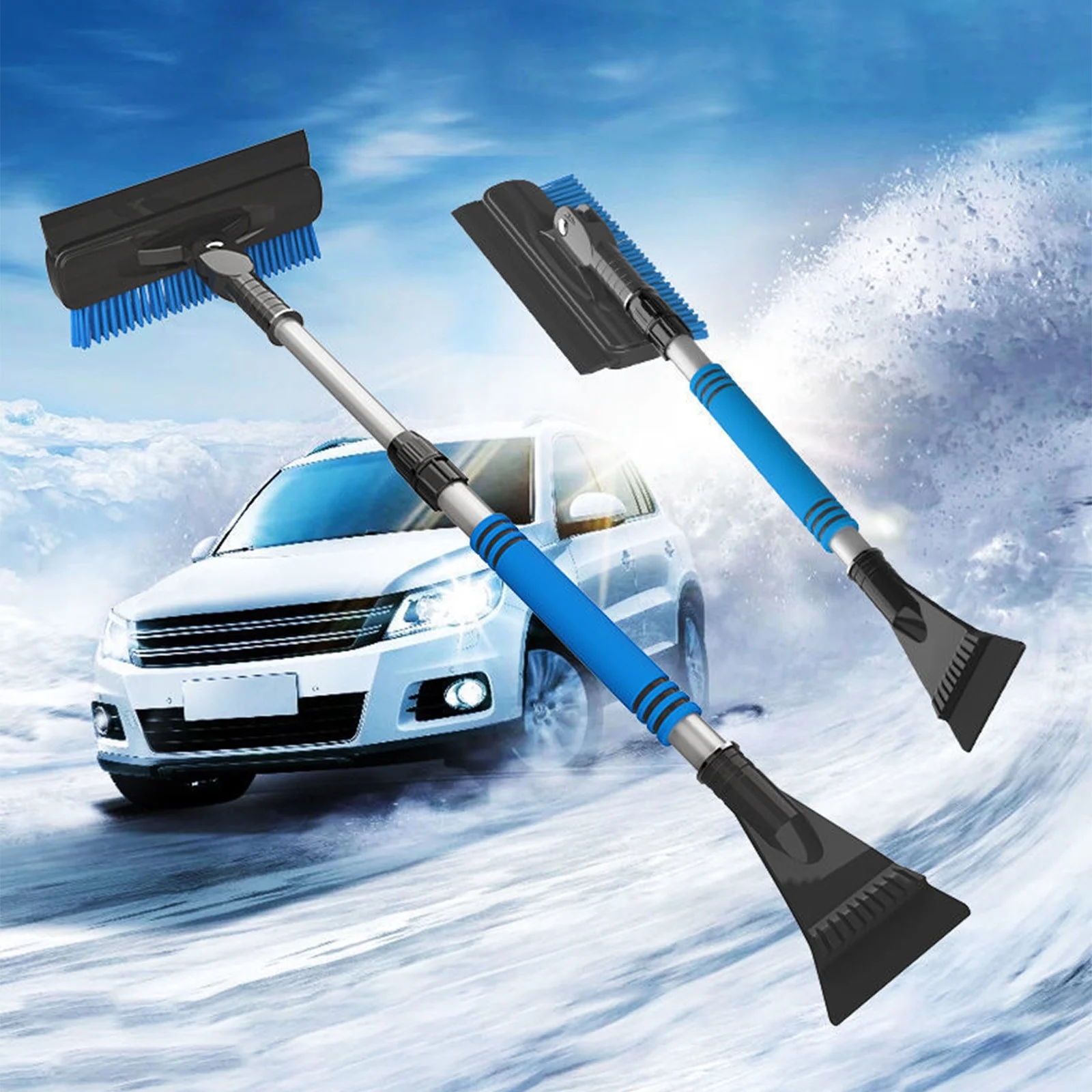 Vehicle mounted snow removal shovel tool, Ice Scraper Snow Brush, Multifunctional Extendable Snow Brush And Ice Scraper For Car Snow Removal Brush