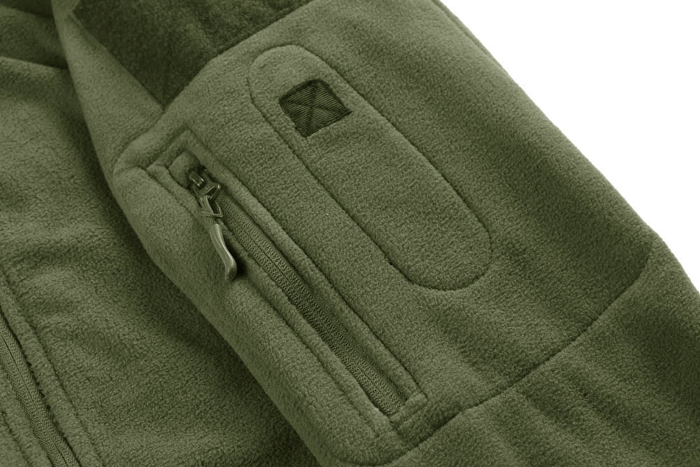 TACVASEN Mens Soft Winter Fleece Jacket Camping Warm Coat Army Green M