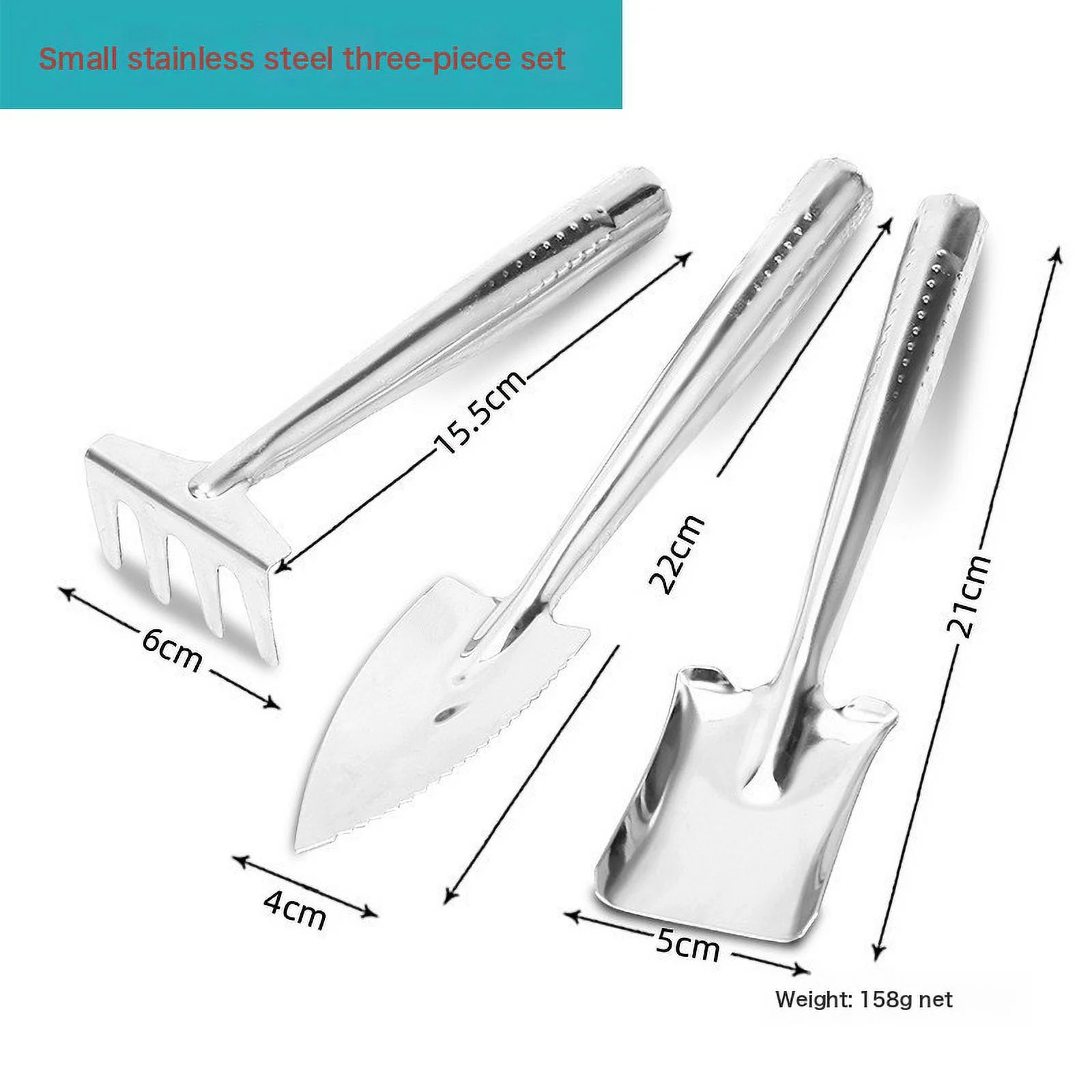 New Gardening Shovel Planting Tools Aluminum Alloy Flower Shovel Spade Shovel Digging Soil Loosening Vegetable Planting Tools Three-Piece Set Wear-Resistant