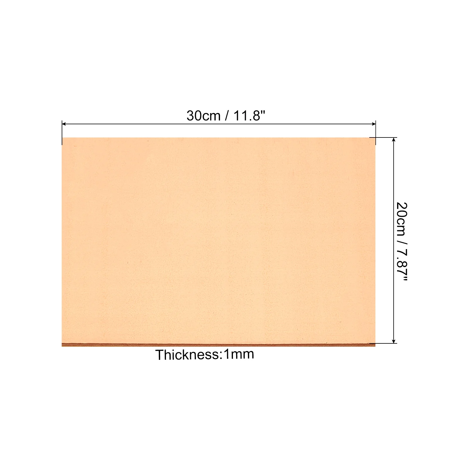Copper PCB Board, 2Pcs Double Sided Copper Clad Circuit Board Laminate Blank PCB Copper Pads 20x30cm 1MM
