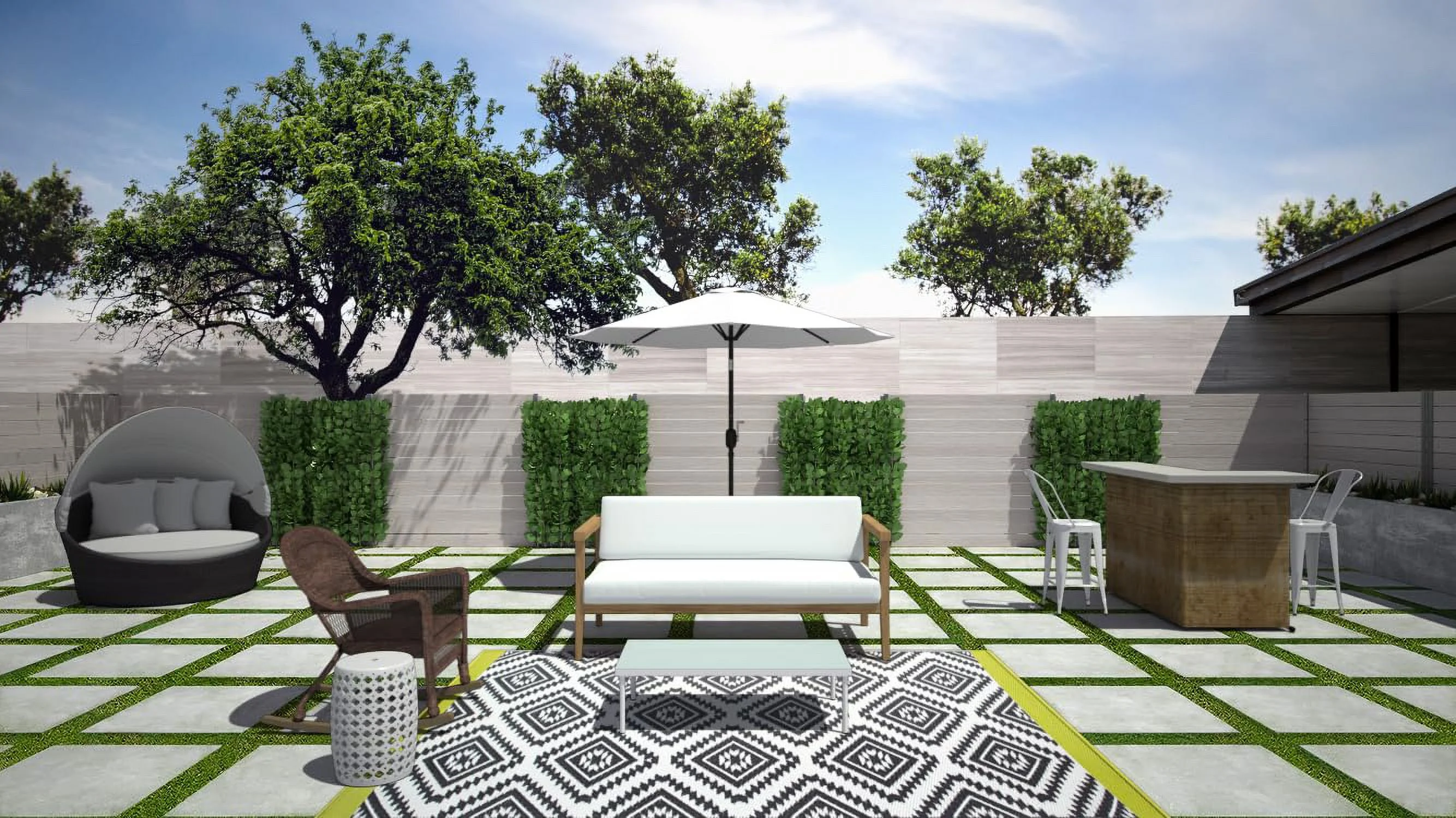 Set Of 2 Wicker Rocker Chairs,