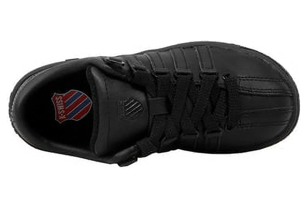 K-Swiss Little Kids Classic LX Black/Black Leather Shoes