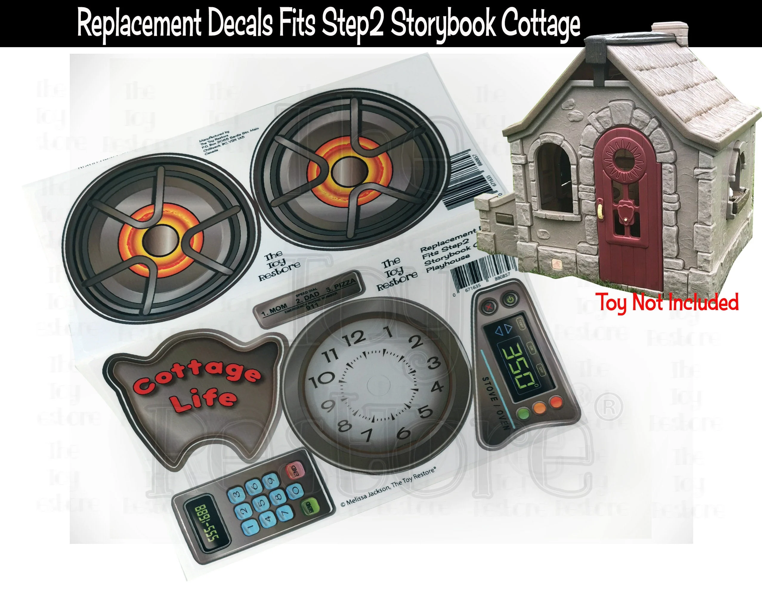 The Toy Restore Replacement Stickers fits Step2 Storybook Cottage Playhouse Decals