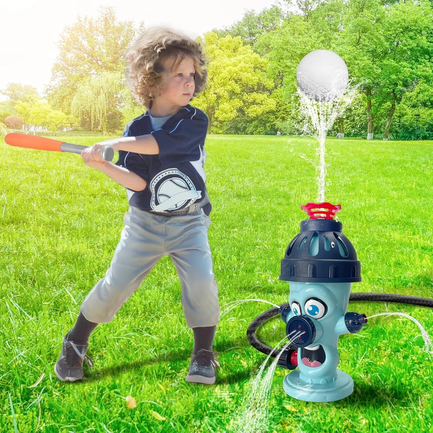 Style-Carry Water Sprinkler Outdoor Toys, Baseball Toy for Kids 3 4 5 6 7 Year Old Boys Girls, Summer Toys for Backyard Lawn Garden, Fire Hydrant Sprinkler Toy