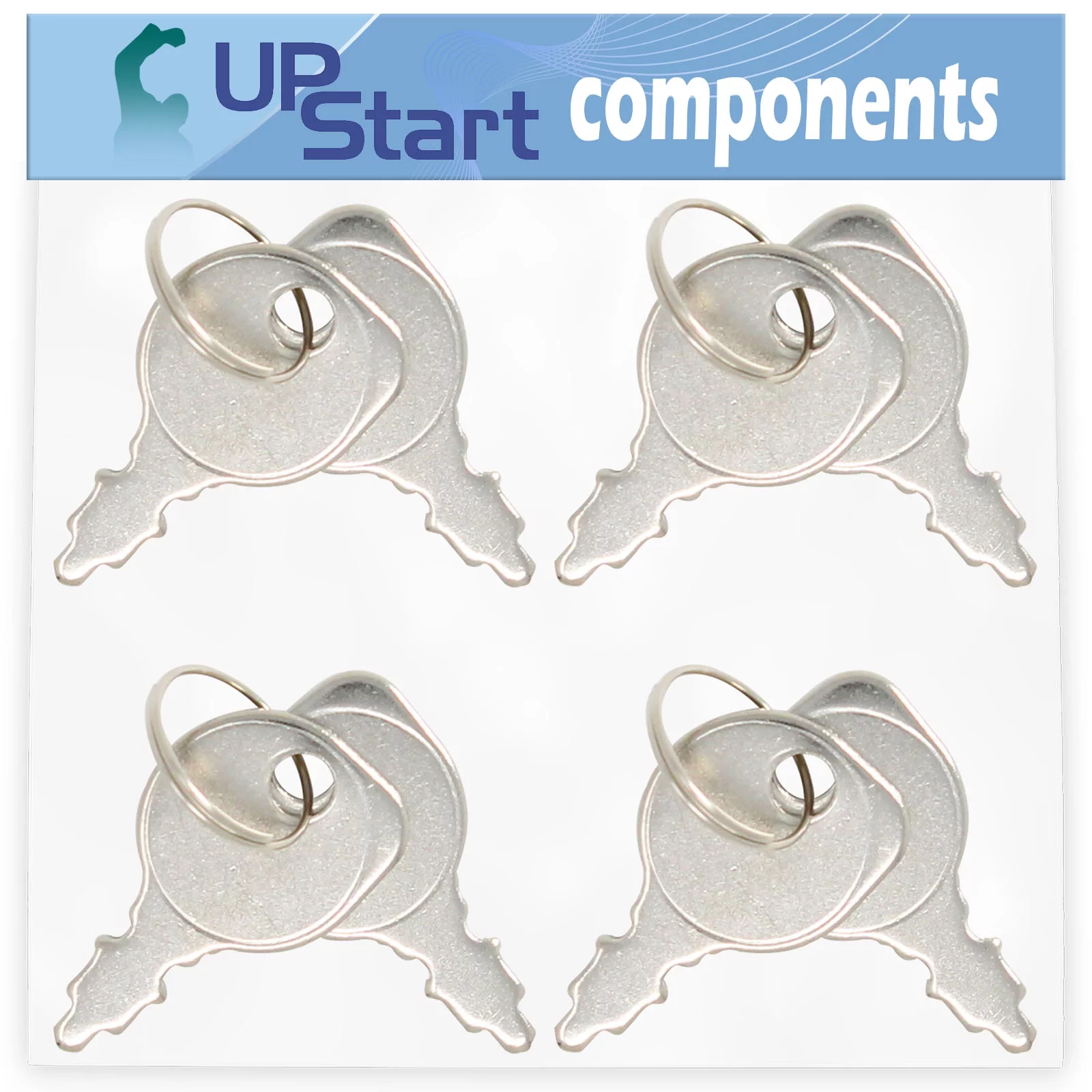 4-Pack 725-0201 Starter Key Set Replacement for John Deere 322 Snow Thrower - PC2021 - Compatible with 109310X Ignition Key