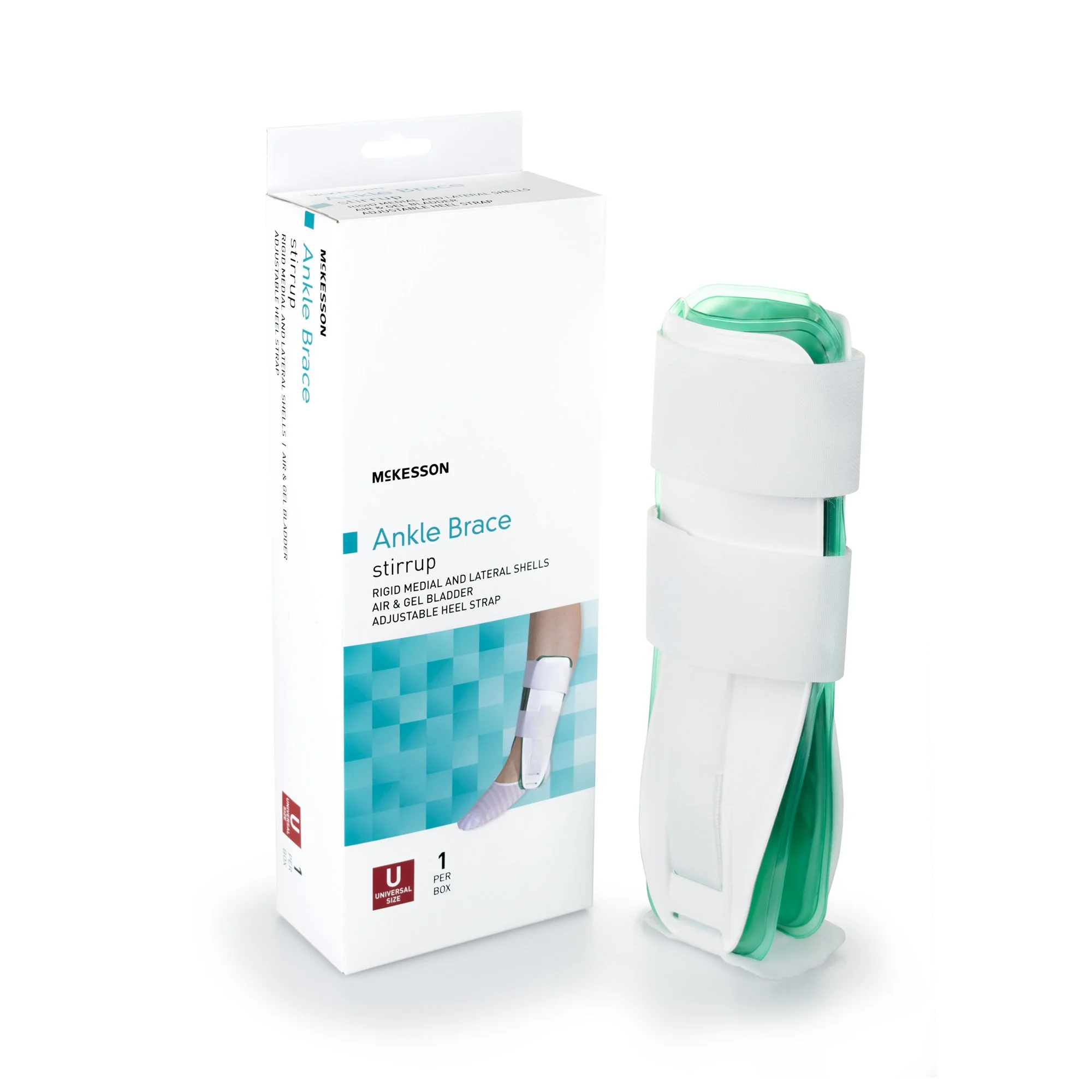 McKesson Ankle Brace, Stirrup Style with Air and Gel Bladders - One Size, 1 Ct